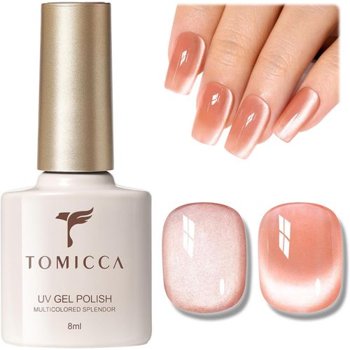 Vernis Semi Permanent Magnétique Cat Eye Nude Foncé, 9d Cat Eyes Soak Off Vernis Gel Uv Led Gel Cadeau Pour Salon De Manucure Diy Home, 8ml 
