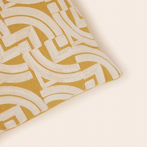 Housse De Coussin En Coton Jaune 40x40 Cm