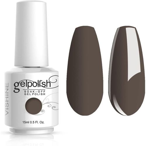 Vernis À Ongles Semi-Permanent Soak-Off Uv Led Nail Art Manucure Base Top Coat Marron Grisâtre (1541) 