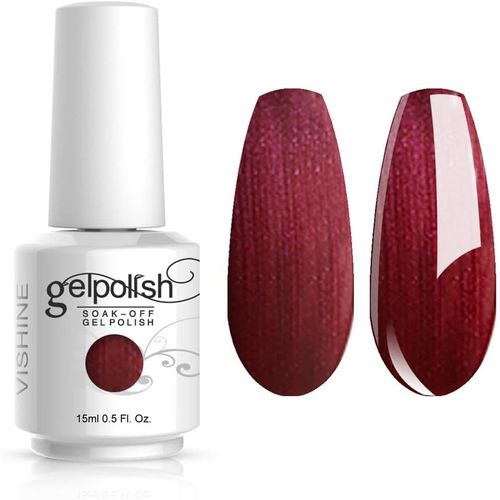 Vernis À Ongles Semi-Permanent Gelpolish Soak-Off Uv Led Manucure Vernis Gels Rouge Scintillant (1419) 