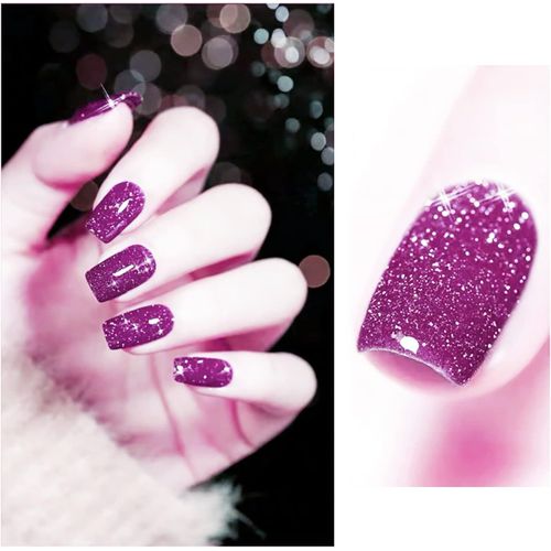 Soak Off Uv Led Vernis À Ongles Gel Semi-Permanent Pourpre Paillettes - Diamant Paillettes Pourpre Gel Polish Nail Art 6003 