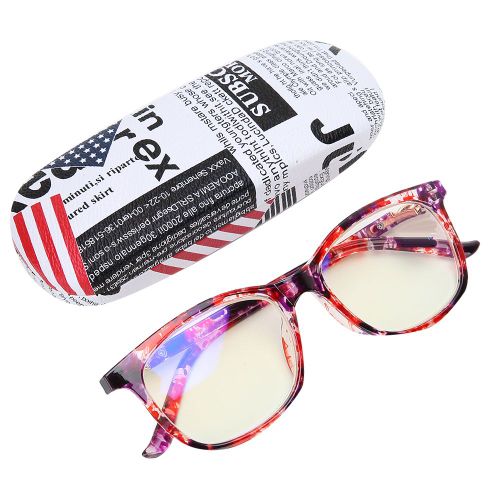 Lunettes De Lecture Anti-Lumiere Bleue Pour Presbytes, Pour Hommes Et Femmes, Avec Boite De Rangement (+200 Points Rouges)