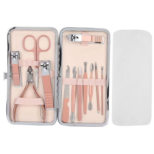 Coupe-Ongles En Acier Inoxydable, Repousse-Peau Morte, Lime A Ongles, Aiguille Anti-Acne, Ensemble D'outils De Manucure 