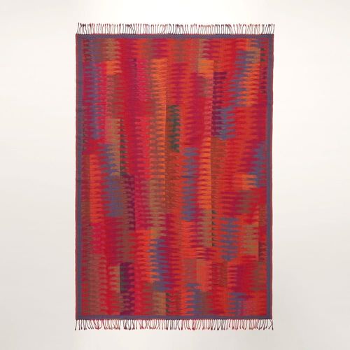 Plaid En Laine Rouge 240x260 Cm