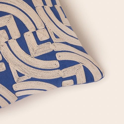 Housse De Coussin En Coton Bleu 40x40 Cm