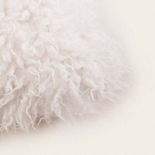 Housse De Coussin Fausse Fourrure Duveteuse Ecru 40x60 Cm