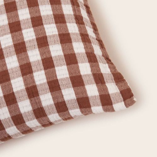 Housse De Coussin En Coton Marron 40x40 Cm