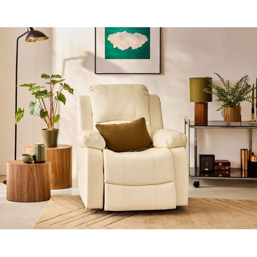 Fauteuil Relax Électrique En Simili Beige