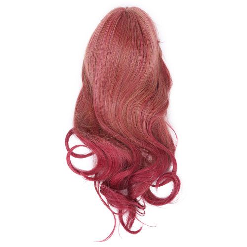 Perruque Synthetique Longue Et Bouclee Rouge, Perruque En Fibre Haute Temperature Reglable Pour Femmes, Perruque De Cosplay Lc248