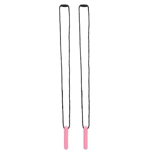 Lot De 2 Anneaux De Dentition En Silicone Resistants Aux Hautes Temperatures Et A L'eau, Pendentif A Macher, Rose