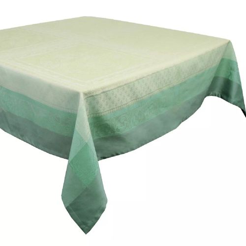 Nappe Carrée Antitache Pur Coton Vert 174x174 Cm
