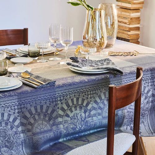 Nappe Antitache Pur Coton Gris 174x254 Cm