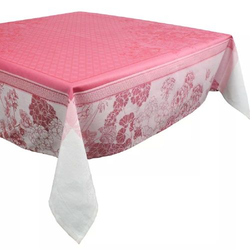 Nappe Carrée Antitache Pur Coton Bio Rose 115x115 Cm