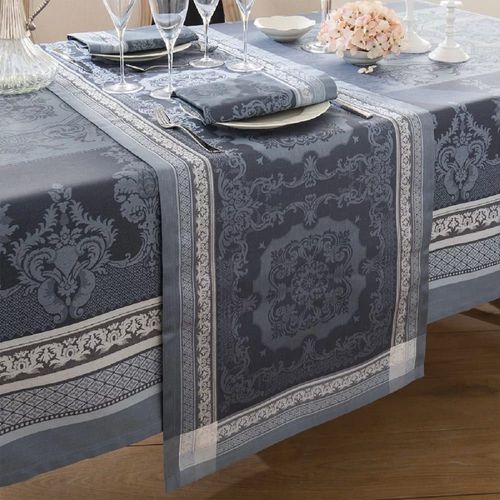 Nappe Carrée Antitache Pur Coton Gris 174x174 Cm