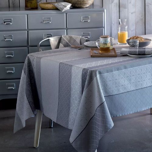Nappe Enduit Pur Coton Gris 150x220 Cm