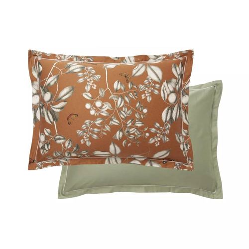 Taie D'oreiller Satin De Coton Orange 50x70 Cm