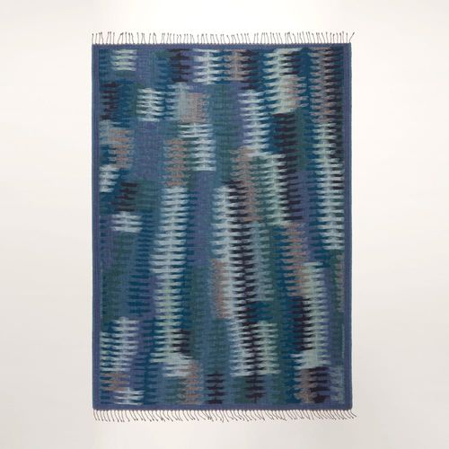 Plaid En Laine Bleu 240x260 Cm
