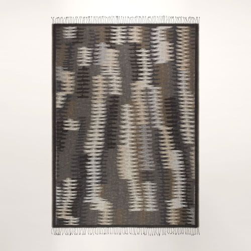 Plaid En Laine Gris 240x260 Cm