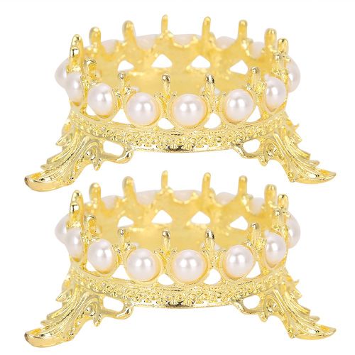 Lot De 2 Porte-Stylos A Ongles En Forme De Couronne Retro En Relief, Support De Rangement Pour Stylos De Luminotherapie, Dore