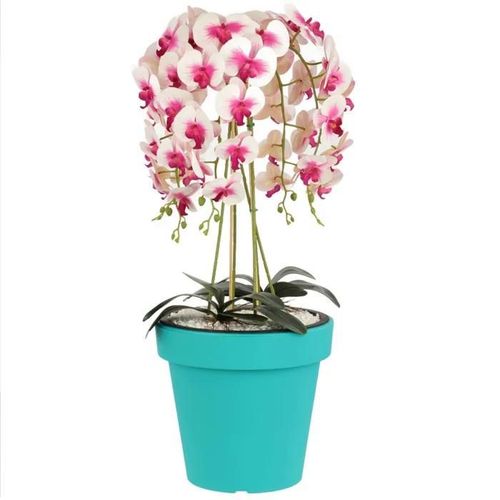 Pot De Fleur Turquoise Couvercle Rond Classique Lisse Mat Ø 35cm Plastique
