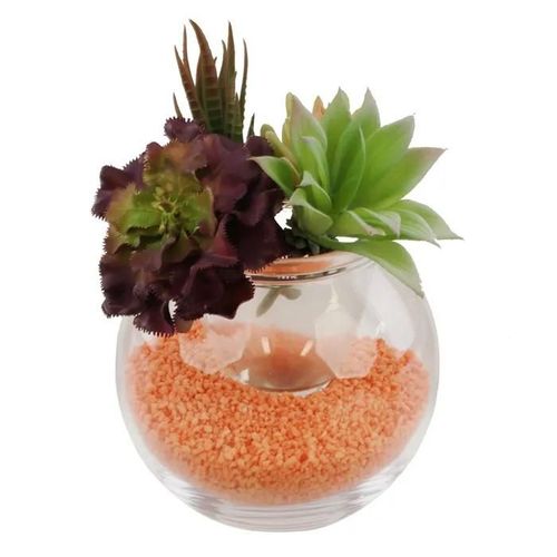 Vase en verre pot enveloppe sphère cône 15cm verre décoration bougeoir