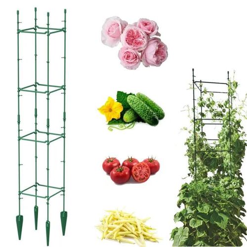 Tuteur de jardin pour plantes grimpantes, cadre, tuteur tomates et concombres, échelle à fleurs, support pour plantes H 120 cm