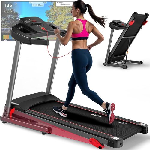 Checarzhn--No1-T300 Tapis De Course Pliable Inclinable Jusqu'à 12 Km/H Moteur De 2,5 Ch, 3 Options D'inclinaison, Capacité De Charge 120 Kg, App Compatible