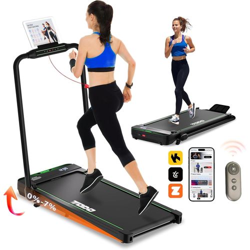 Checarzhn--No1-Tapis De Marche Inclinable, 2-En-1 Tapis De Course Pliable, Walking Pad Électrique Pour La Maison Et Le Bureau, Télécommande Et App, Avec Affichage Led, 2.5 Moteur