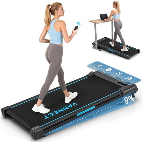 Checarzhn--No1-Tapis De Marche, Tapis De Course Amélioré 4 En 1 Pliable Avec Pente 9% Réglable, 1-10 Km/H Walking Pad Avec Écran Led, Télécommande, Silencieux Moteur 2.75 , Sans Montage, Capacité 150