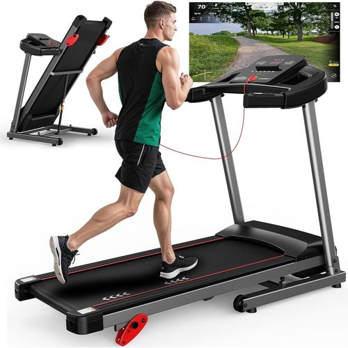 Checarzhn--No1-Tapis De Course Pliable Pour La Maison - . 12 Km/H, Avec Inclinaison, 15 Programmes, Compatibilité D'application Bluetooth, Moteur 2,5 Ch, Charge Imale 120 Kg