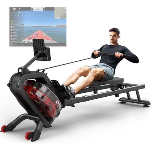 Checarzhn--No1-Rameur À Eau Rameur Avec Bluetooth,Affichage Led Et Kinomap App,Siège Confortable, Charge Imale 150 Kg, Rangement Vertical Idéal Gain De Place Pour Appartement