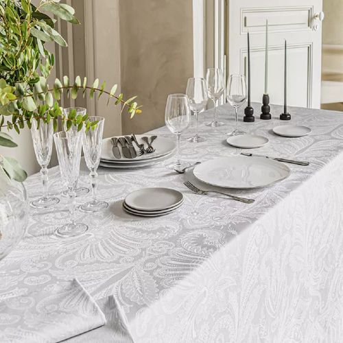 Nappe Antitache Pur Coton Gris 174x254 Cm