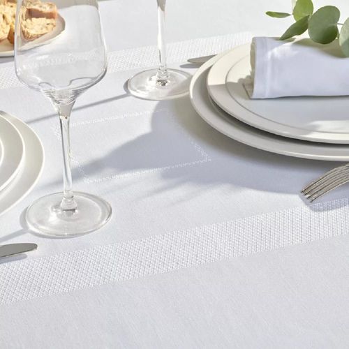 Nappe Antitache Pur Coton Blanc 155x260 Cm