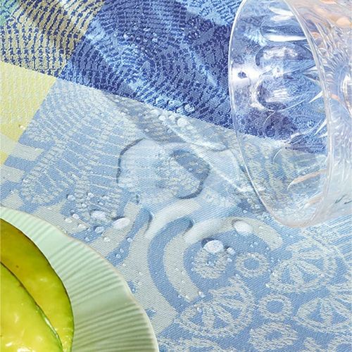 Nappe Enduit Pur Coton Bleu 150x150 Cm