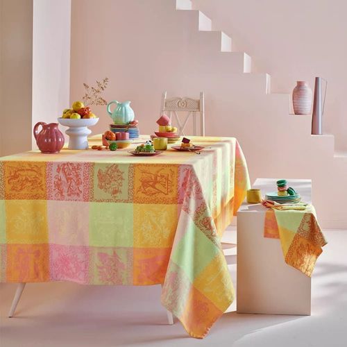 Nappe Enduit Pur Coton Multicolore 175x250 Cm