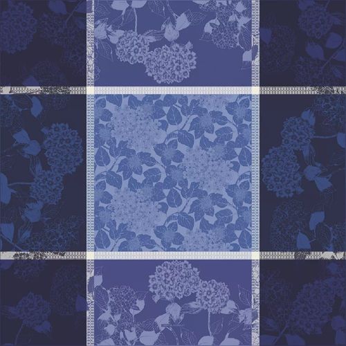Nappe Carrée Antitache Pur Coton Bio Bleu 115x115 Cm