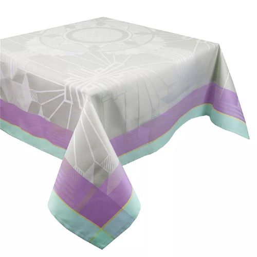 Nappe Carrée Antitache Pur Coton Gris 115x115 Cm