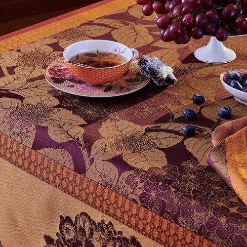 Nappe Carrée Antitache Pur Coton Bordeaux 115x115 Cm