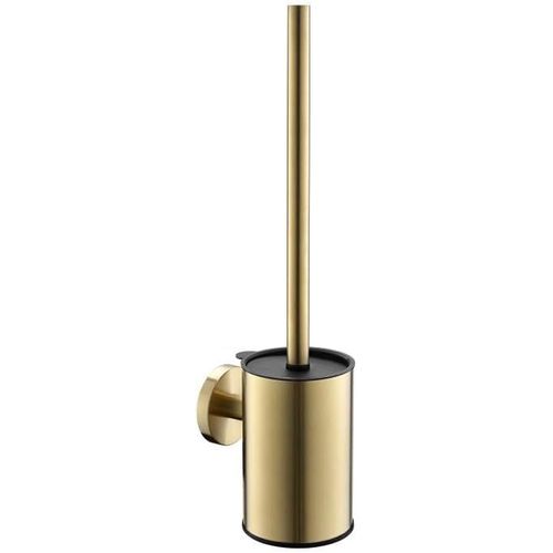 KGABERY-Brosse Wc Et Support En Acier Inoxydable,Montage Mural,Facile À Installer,Long Manche,Nettoyant Robuste Pour Salle De Bain,Or Brossé (Doré 2)