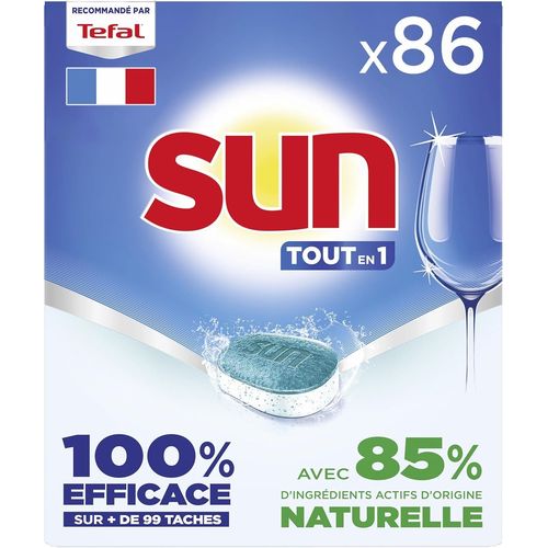 KGABERY-Pastilles Lave-Vaisselle Tout En 1 Regular-86 Tablettes-Avec 85% D'Ingrédients D'Origine Naturelle-100% Efficace Sur+De 99 Taches-Fabriqué En France