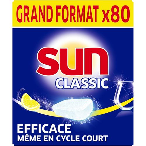KGABERY-Pastilles Lave-Vaisselle Classic Citron-80 Tablettes-Efficace Pendant Les Cycles Courts-Brillance Étincelante-Fabriqué En France