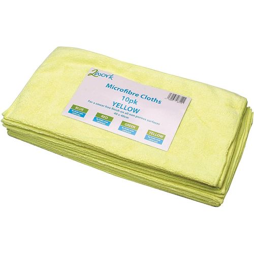 KGABERY-Exel Miye37Aqi Chiffons Microfibre Multiusage Non Pelucheux Lot De 10 Jaune