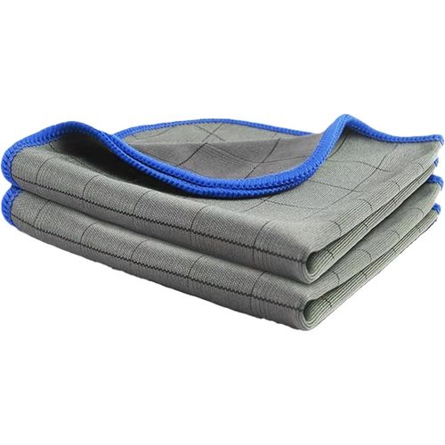 KGABERY-Chiffons En Microfibre Pour Vitres,2 Pcs,40X50 Cm,Double Face,Sans Traces,Chiffon Polissage Pour Fenêtres,Miroirs,Voiture