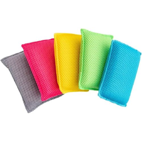 KGABERY-Super Sponge 518489 Lot De 5 Éponges De Nettoyage Multicolores 100% Microfibre Anti-Rayures Pour Différentes Surfaces
