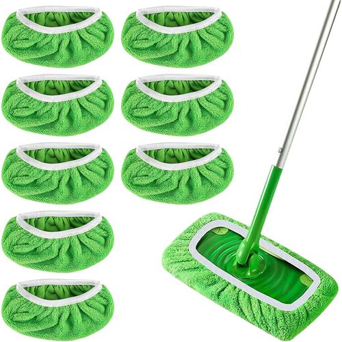 KGABERY-Lot De 8 Chiffons Réutilisables Pour Swiffer Sweeper Mop-Serpillères Humides Avec Haute Absorption De La Saleté-Pour Une Utilisation Humide Et Sèche