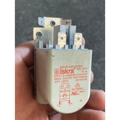 Filtre antiparasite iskra KPL3524 pour machine à laver bosch