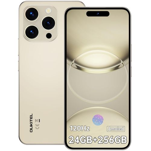 OUKITEL P1 4G Téléphone Portable,24Go+256Go Gold
