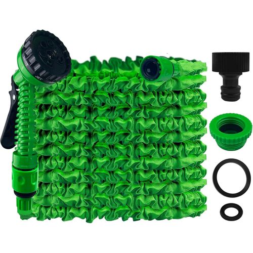 Tuyau d'Arrosage Extensible 15m, Tuyau Arrosage Extensible avec 7 Modes de Pulvérisation, D'Arrosage Flexible, Léger et Facile à Ranger Pour Irrigation, Jardin, Arrosage, Nettoyage