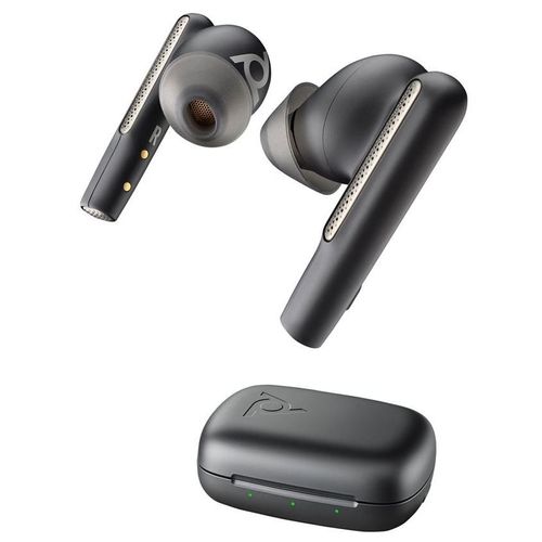 Poly Voyager Free 60 UC M - Écouteurs sans fil avec micro - intra-auriculaire - Bluetooth - Suppresseur de bruit actif - noir de charbon - Certifié pour Microsoft Teams