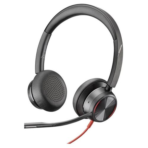 Poly Blackwire 8225 - Blackwire 8200 series - micro-casque - sur-oreille - filaire - Suppresseur de bruit actif - USB-C - noir - Certifié pour Microsoft Teams, certifié UC